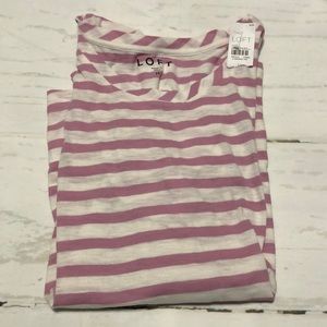 Loft striped long sleeve shirttail tee